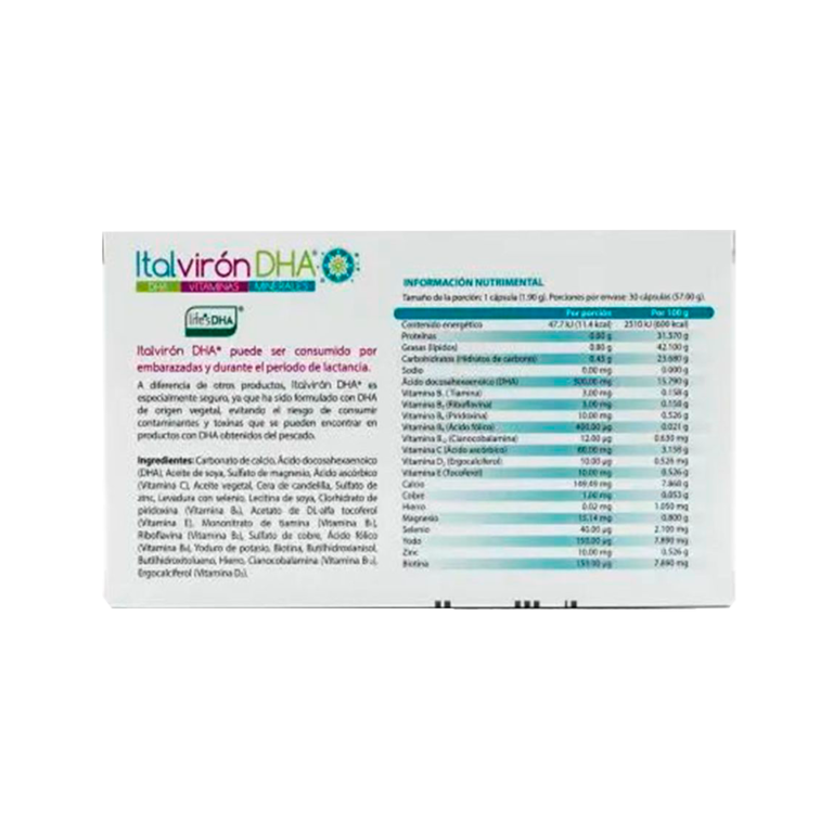 Italviron DHA Suplemento Alimenticio 30 cápsulas Farmacias PuntoMX