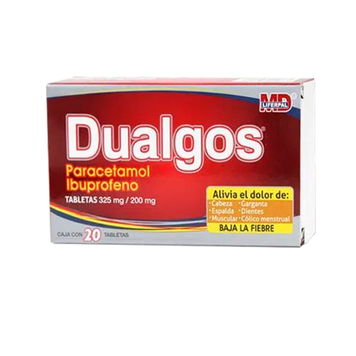 Paracetamol / Ibuprofeno 325/200mg 20 tabletas lgen Farmacias PuntoMX