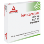 Levocarnitina  Solución 1g/ml 5 Ampolletas de 5ml
